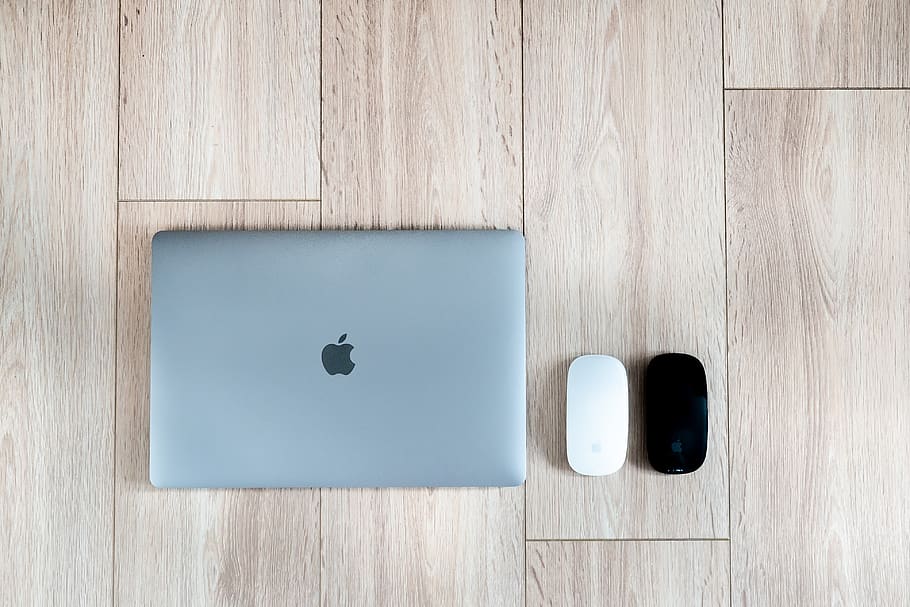 laptop, macbook, computer, writing, desk, business, technology HD wallpaper