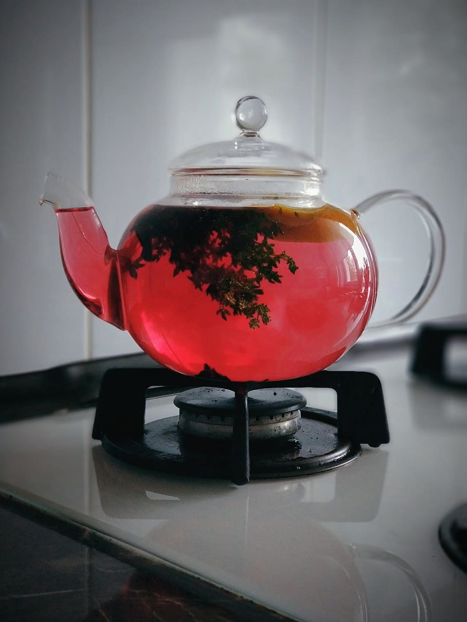 kettle, glass, tea, indoors, close-up, stove, food and drink HD wallpaper