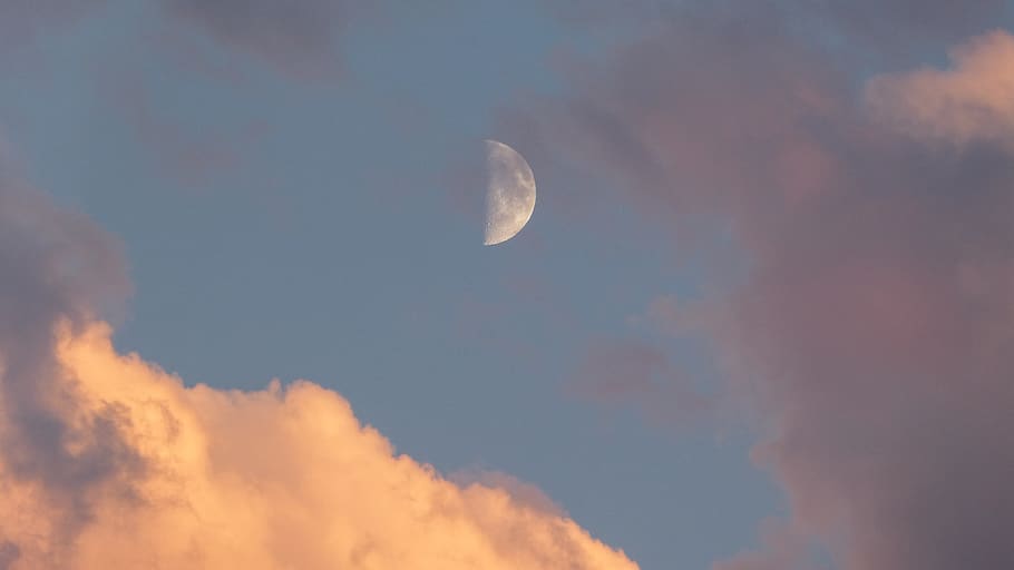 canada, canmore, sky, cloud - sky, moon, space, beauty in nature HD wallpaper