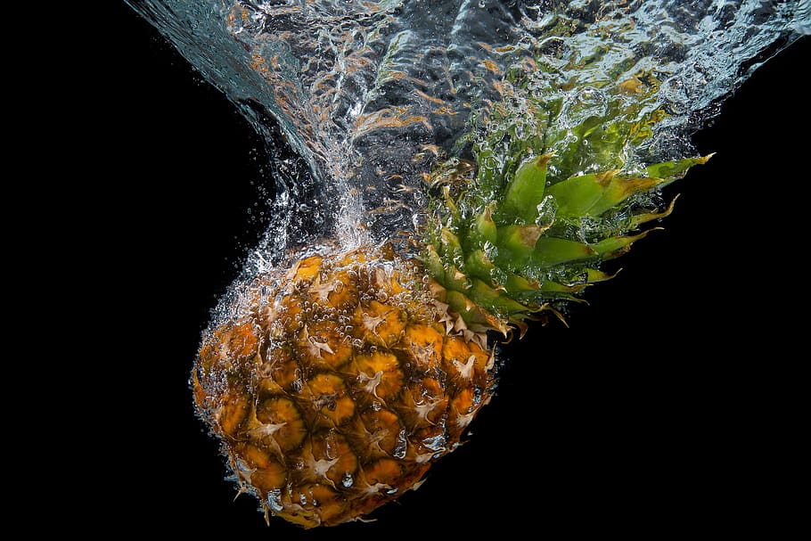 Orange Pineapple on Water Digital Wallpaper, fresh, fruit, healthy HD wallpaper