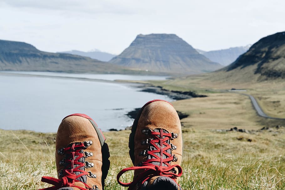 danner, boots, views, iceland, volcano, lake, highway, mountain HD wallpaper