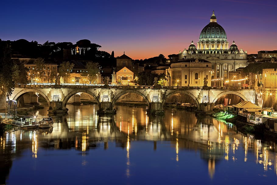 Photography Of Lighted Bridge, architecture, building, buildings HD wallpaper