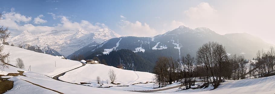 switzerland, les diablerets, snow, cold temperature, winter HD wallpaper