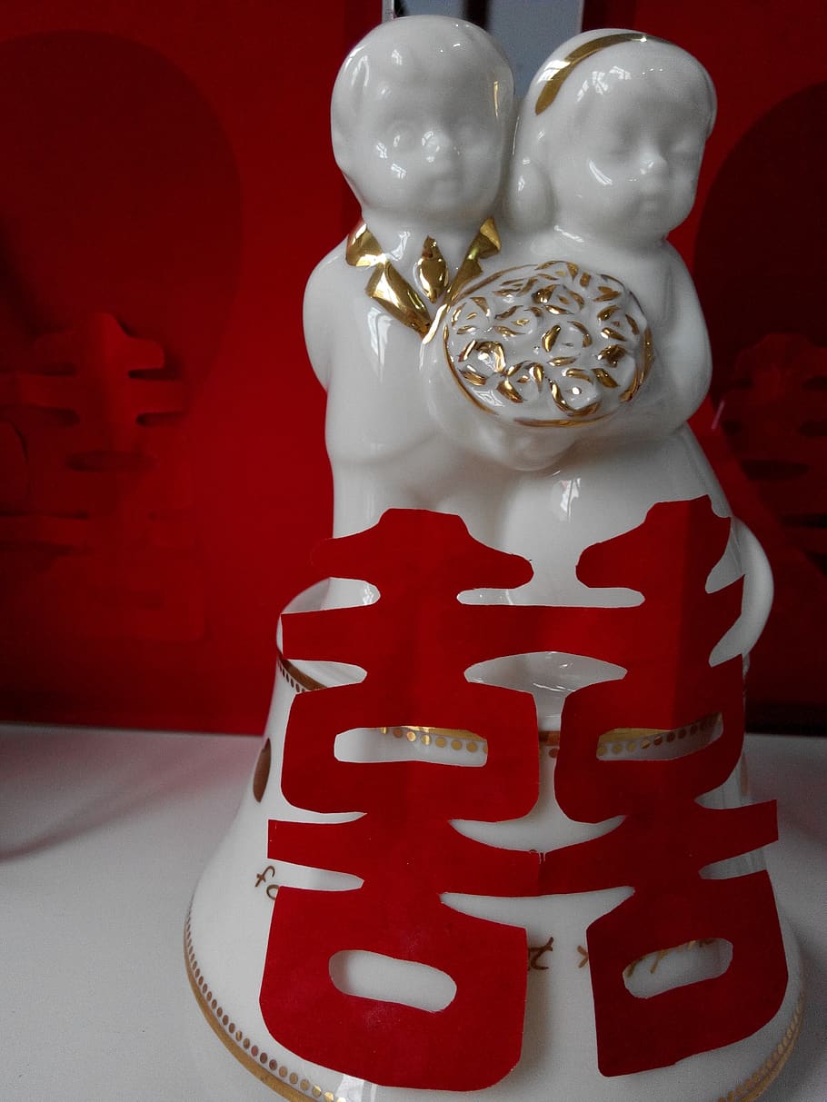 red, chinese wedding, human representation, art and craft, no people HD wallpaper