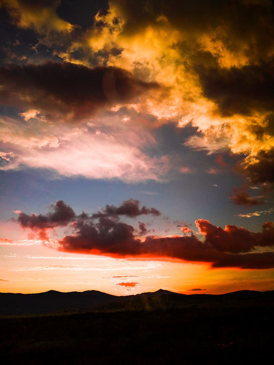 cloudy sky during sunset, cloudscape, sunrise, nature, outdoors HD wallpaper