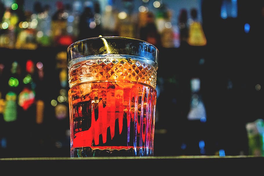cocktail, negroni, bitter, campari, glass, ghiaccio, vermouth, HD wallpaper