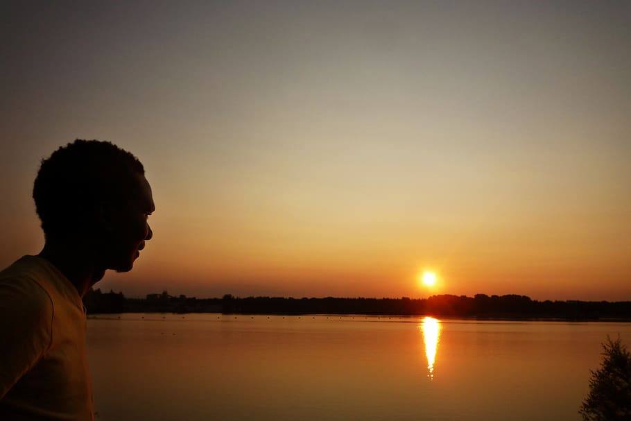 germany, freiburg, sunset, sea, smile, peace, light, african HD wallpaper