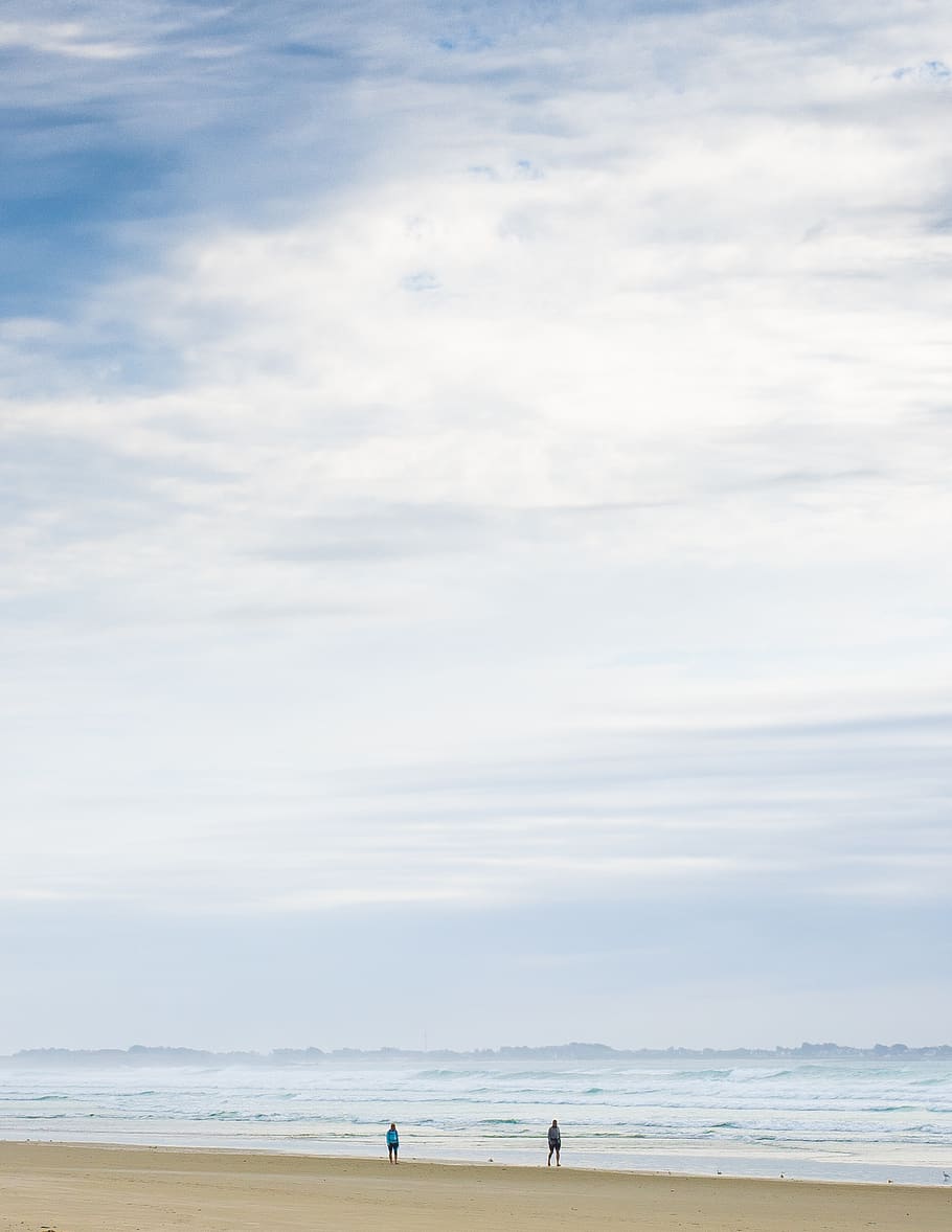 france, brittany, beach, sea, water, sky, cloud - sky, land HD wallpaper