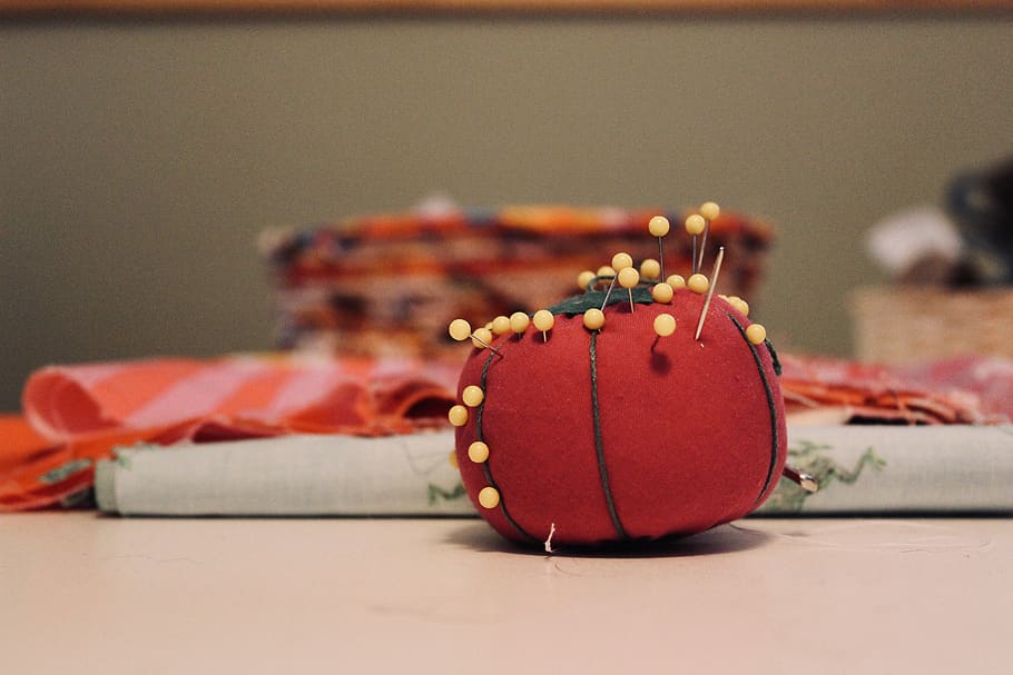 red tomato needle pouch, food, sweets, confectionery, pin, ball HD wallpaper