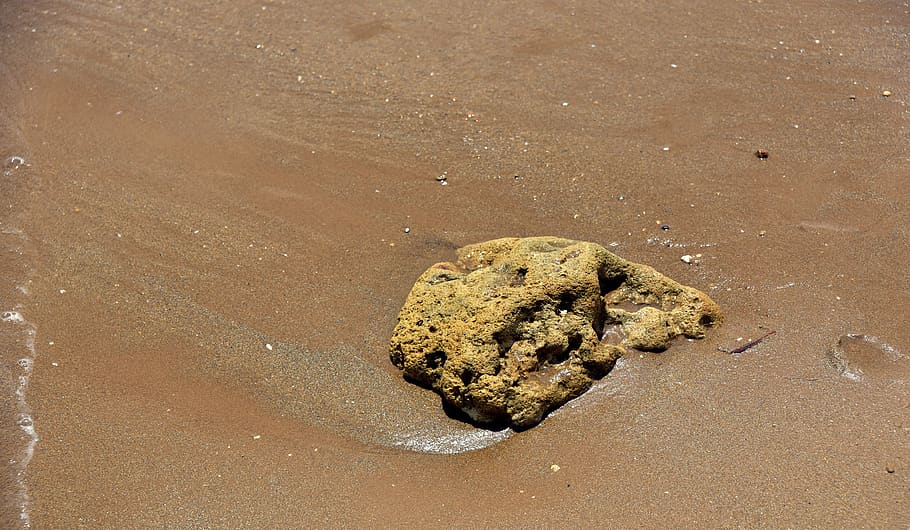 sand, beach, rock, summer, vacations, background, water, sea HD wallpaper