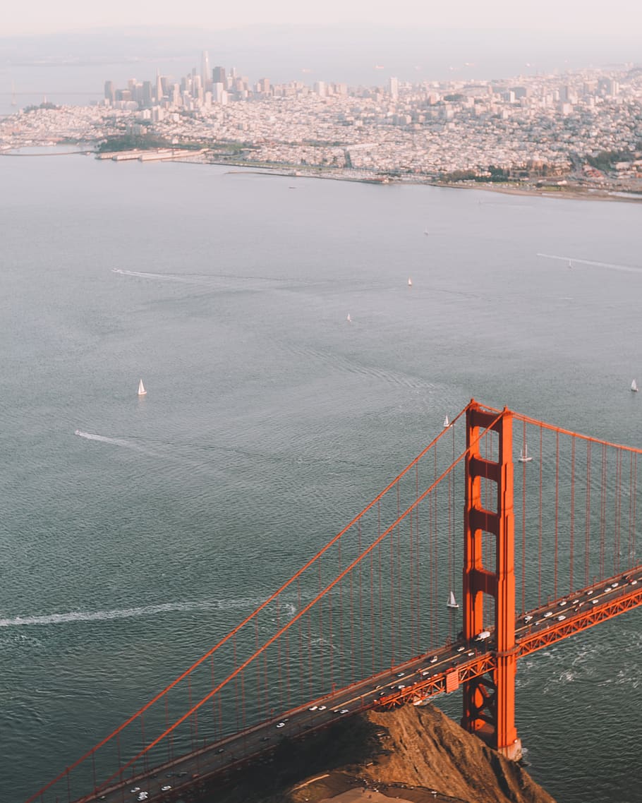 Golden Gate Bridge, San Francisco, building, boat, outdoors, nature, HD wallpaper