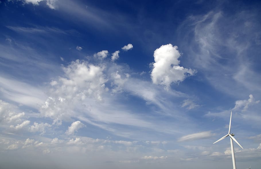 clouds, wind turbine, cloud - sky, renewable energy, fuel and power generation HD wallpaper