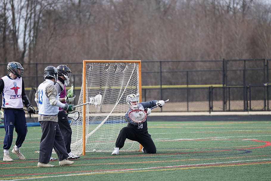 men playing lacrosse, human, person, clothing, apparel, helmet HD wallpaper