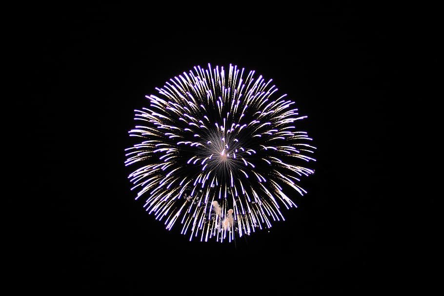 fireworks display, outdoors, night, rostock, germany, mittelmole HD wallpaper