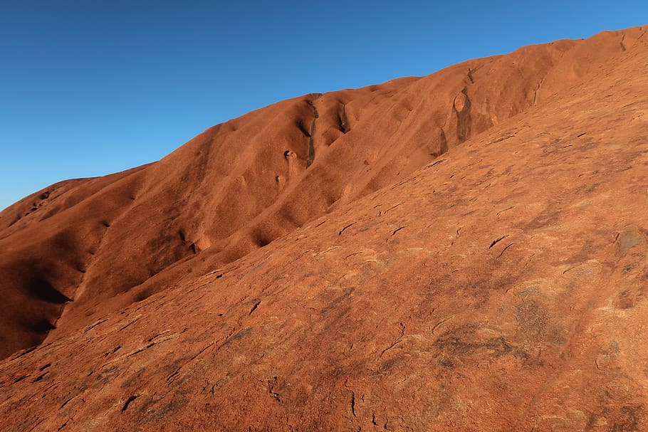 uluru, mountain, rock, climb, sky, scenics - nature, landscape HD wallpaper