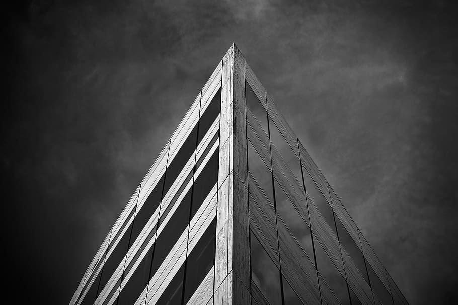 Grayscale Photography of Building, architecture, black-and-white, HD wallpaper