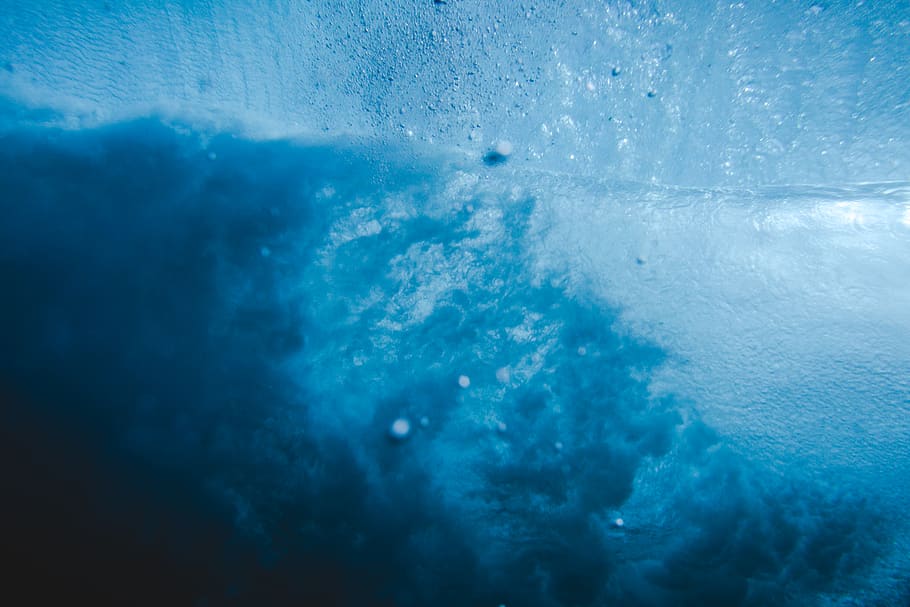 blue, underwater, aquashot, wave, nature, backgrounds, cold temperature HD wallpaper