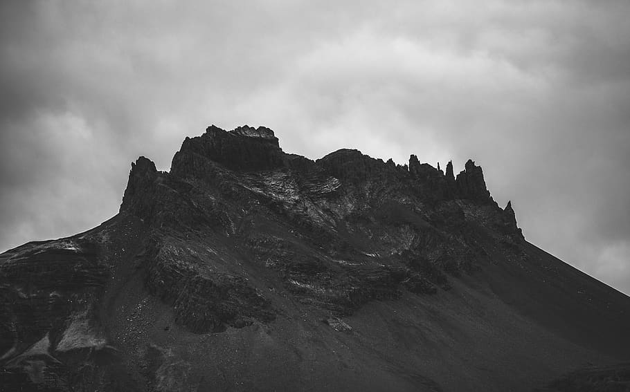 iceland, mountain, skyline, clouds, mystical, cloud - sky, nature HD wallpaper