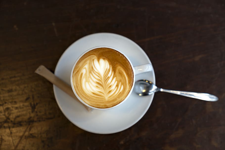 White Mug Filled With Coffee, beverage, breakfast, caffeine, cappuccino HD wallpaper
