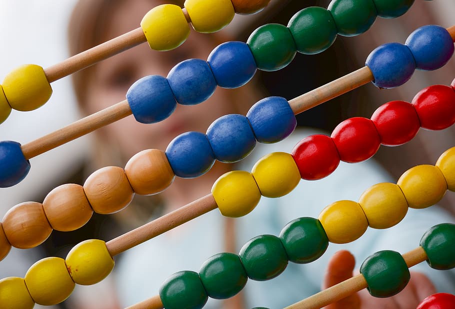 Multicolored Abacus Photography, addition, arithmetic, beads