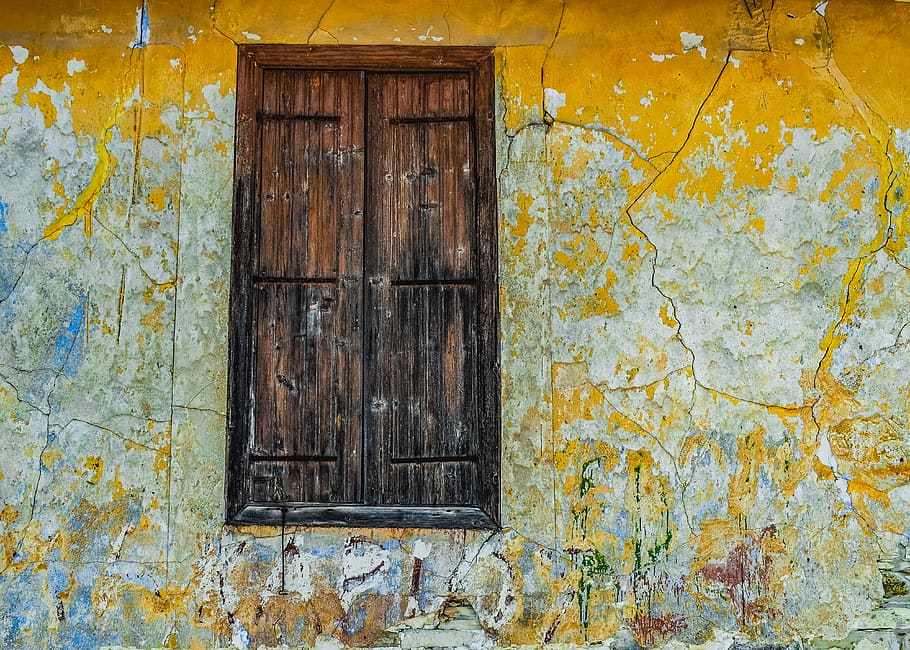window, wooden, wall, decay, rusty, aged, weathered, damaged HD wallpaper