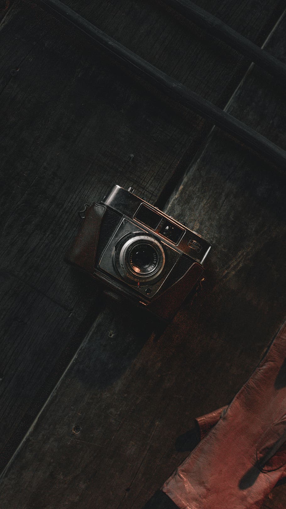 brown and gray SLR camera, electronics, digital camera, woods HD wallpaper