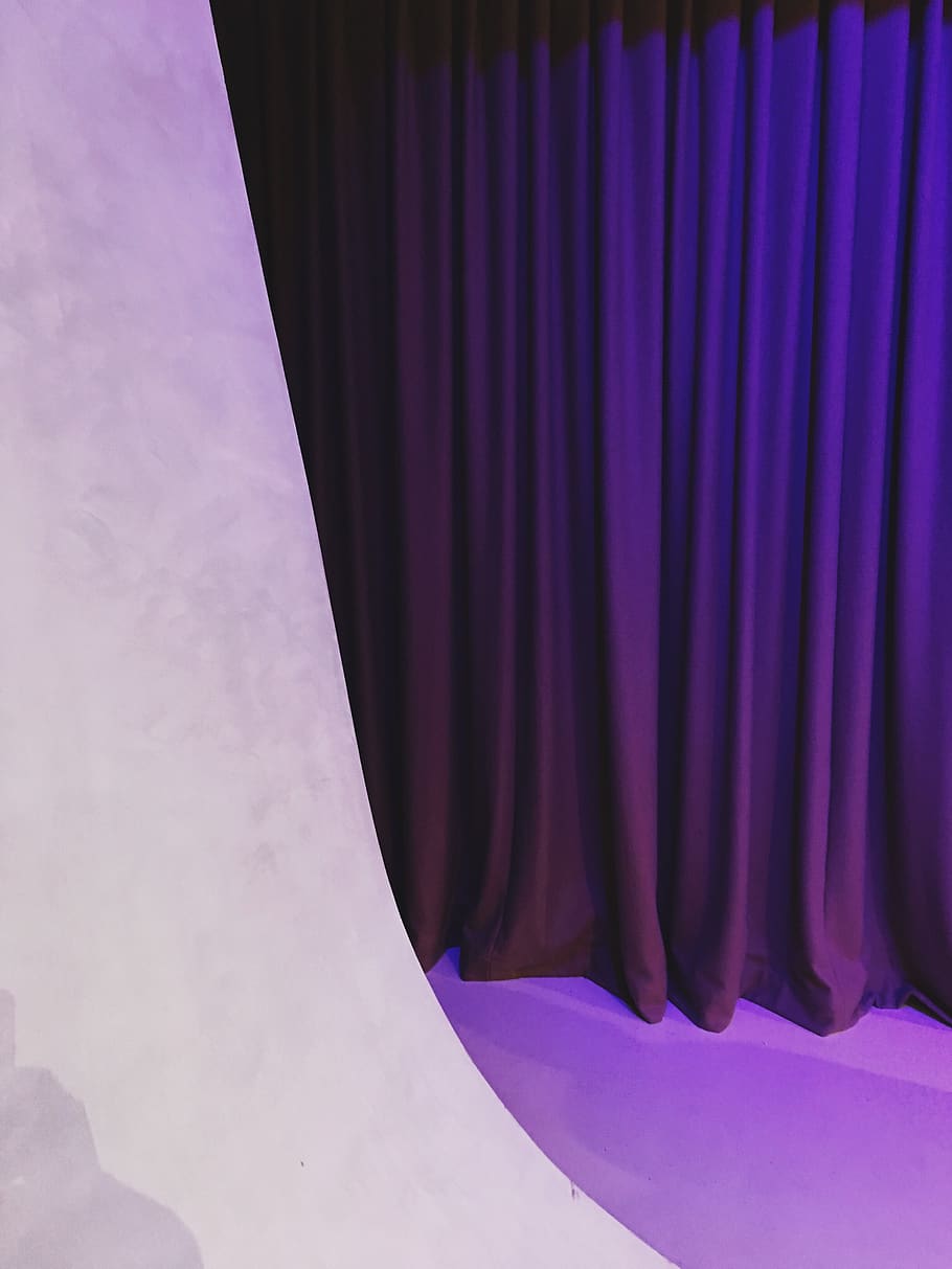 light, curtain, textile, purple, no people, indoors, arts culture and entertainment HD wallpaper
