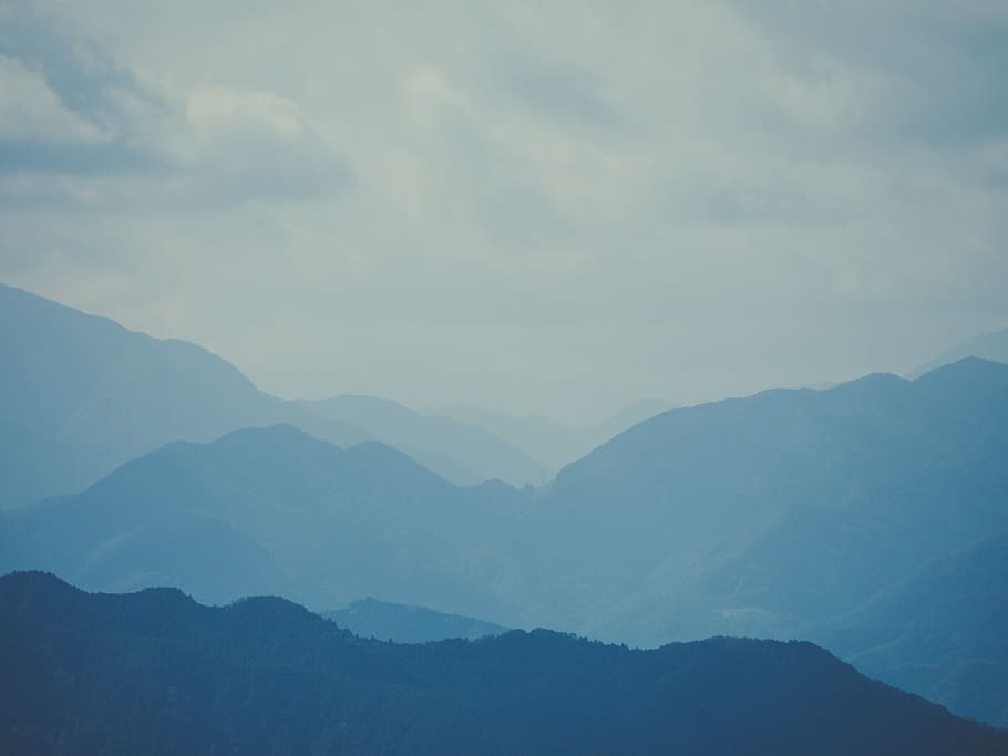 3-tone mountain ranges, outdoors, nature, peak, weather, countryside HD wallpaper