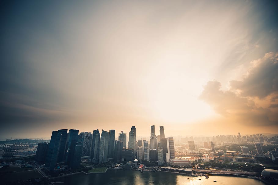architecture, buildings, infrastructure, sunset, view, cloud HD wallpaper