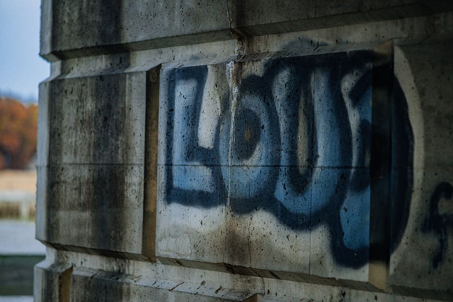 loud, graffiti, wall, typography, blue, cement, street photography HD wallpaper