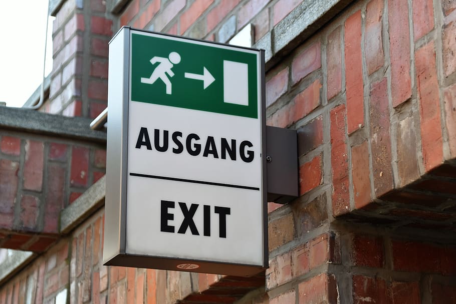 Ausgang exit signage, communication, text, architecture, built structure HD wallpaper