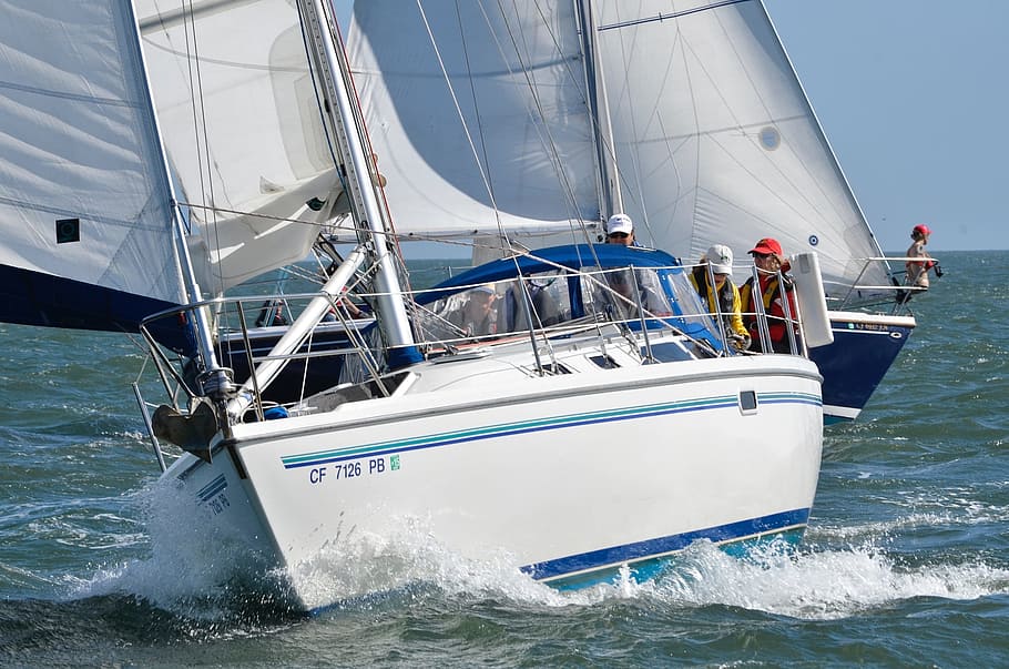 sail, sailing, ship, boat, ride, human, activity, sea, water HD wallpaper