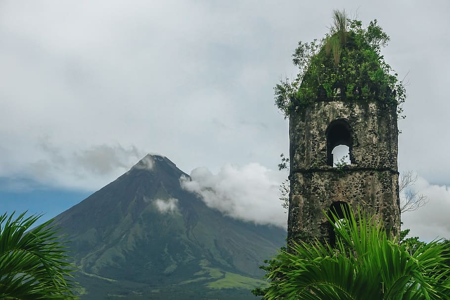 nature, outdoors, mountain, legazpi, tower, architecture, building, HD wallpaper