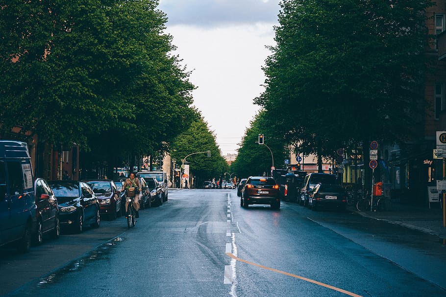 germany, berlin, grünberger straße, cycle, city-life, retro HD wallpaper