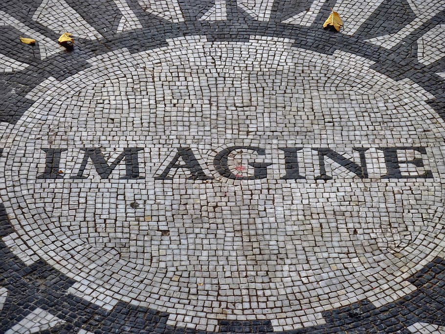 new york, imagine, united states, central park, iconic, words