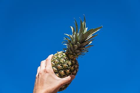 pineaple, apple, fruit, fruity, food, foodie, nature, top, view HD wallpaper