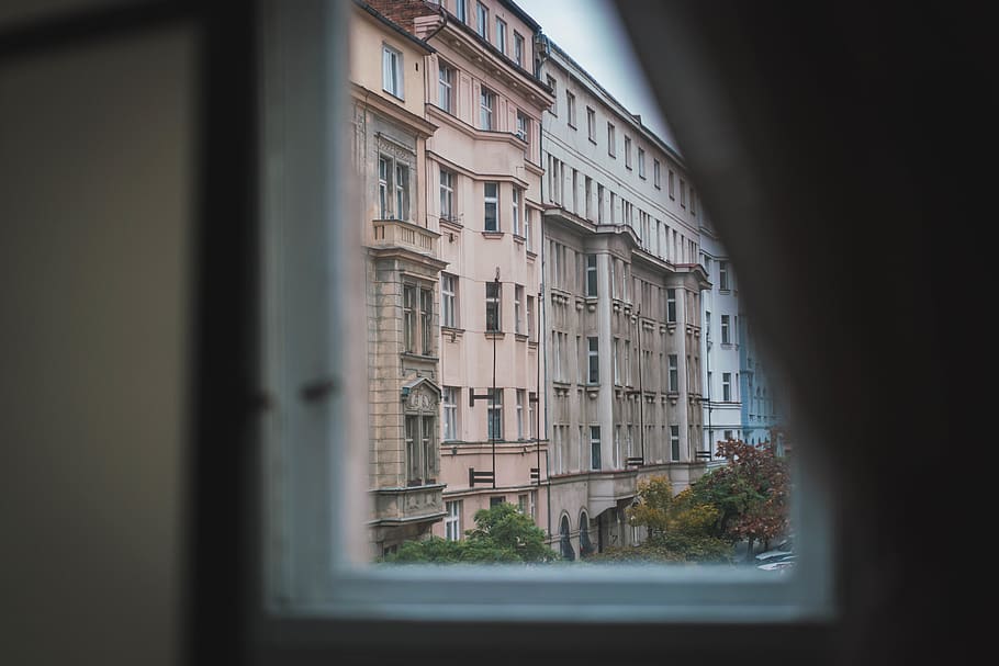 beige building, prague, czechia, housing, villa, house, window HD wallpaper