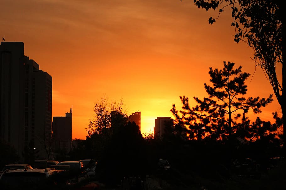 ankara, sunset, buildings, yellow, architecture, city, sky HD wallpaper