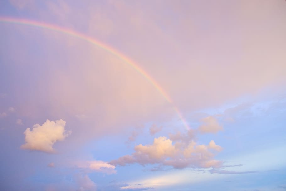 rainbow, cloud - sky, beauty in nature, scenics - nature, tranquility HD wallpaper
