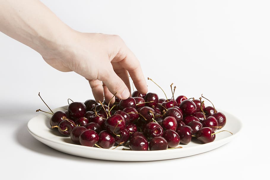 hand, cherry, food, food and drink, fruit, one person, healthy eating HD wallpaper