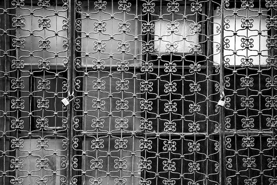 poland, warsaw, window, locks, bars, full frame, backgrounds HD wallpaper