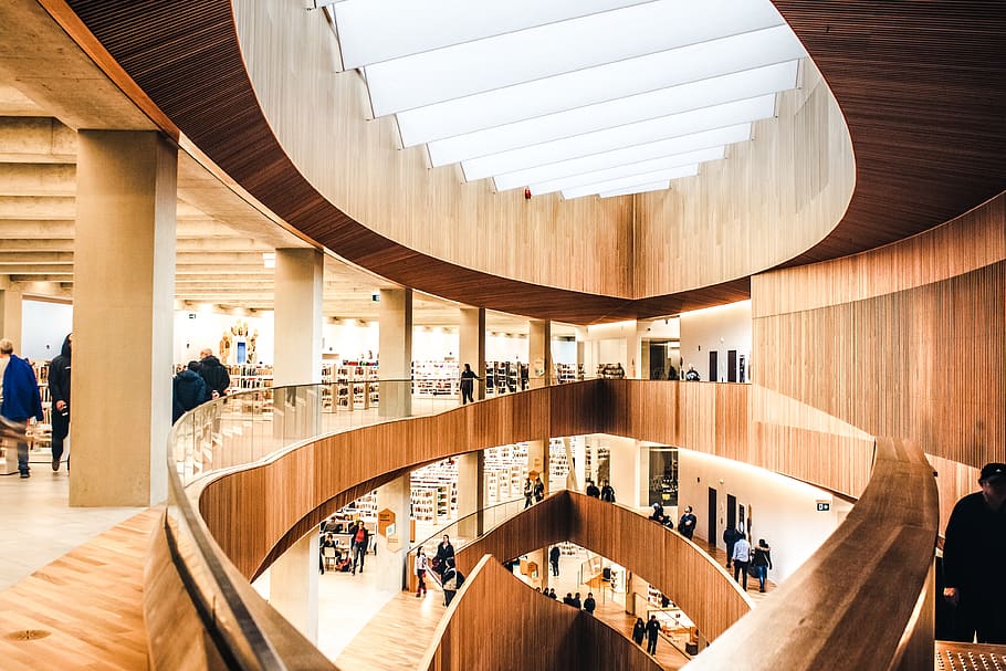 department store interior, wood, human, person, plywood, indoors HD wallpaper