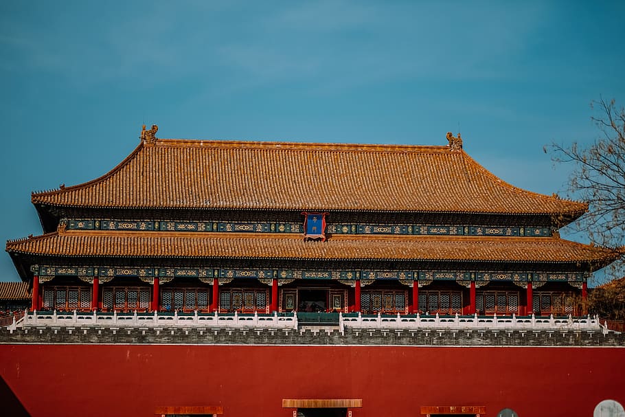 brown and red Temple, architecture, building, housing, monastery HD wallpaper