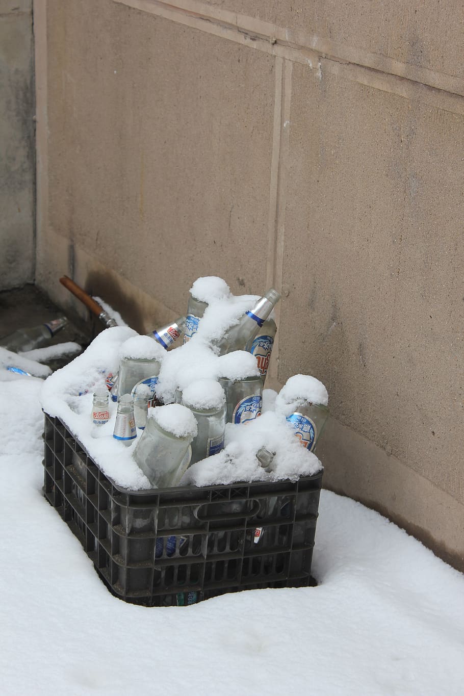 snow, winter, bottles, container, no people, indoors, day, built structure HD wallpaper
