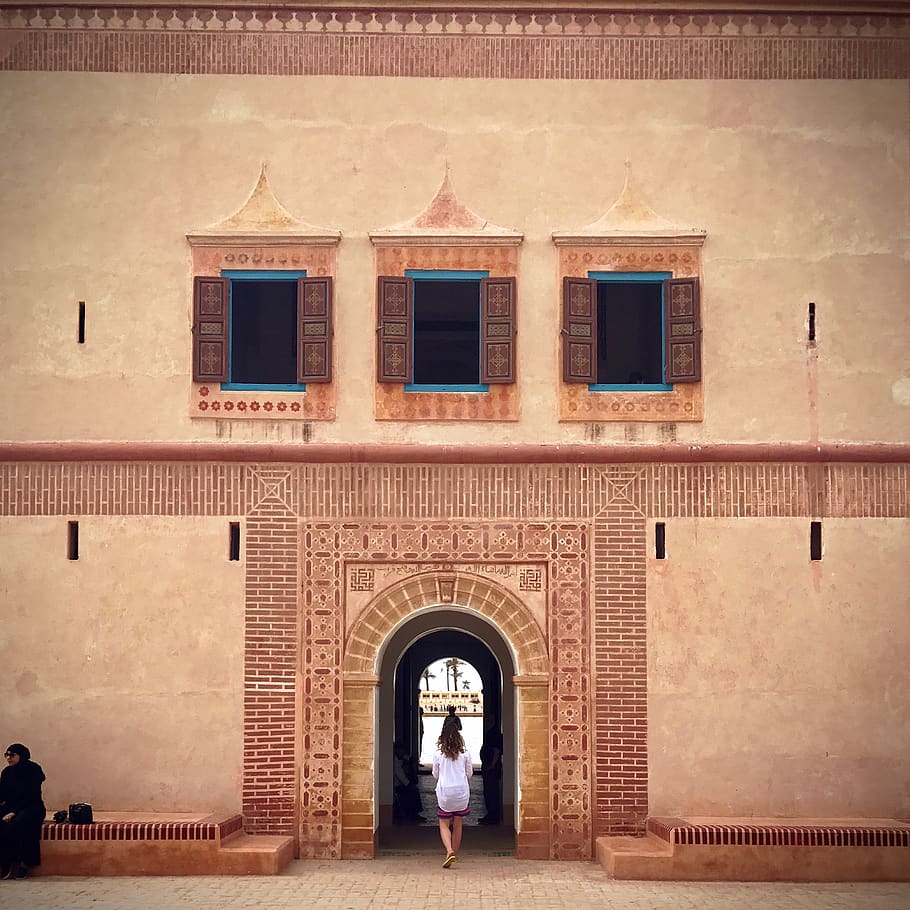 morocco, marrakech, menara gardens, marrakesh, tourist, house, HD wallpaper