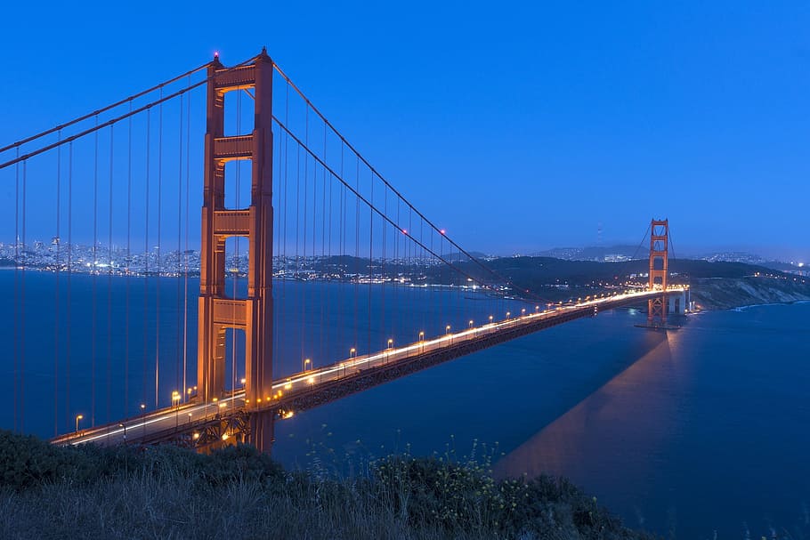 gateway, bridge, construction, architecture, path, route, river HD wallpaper