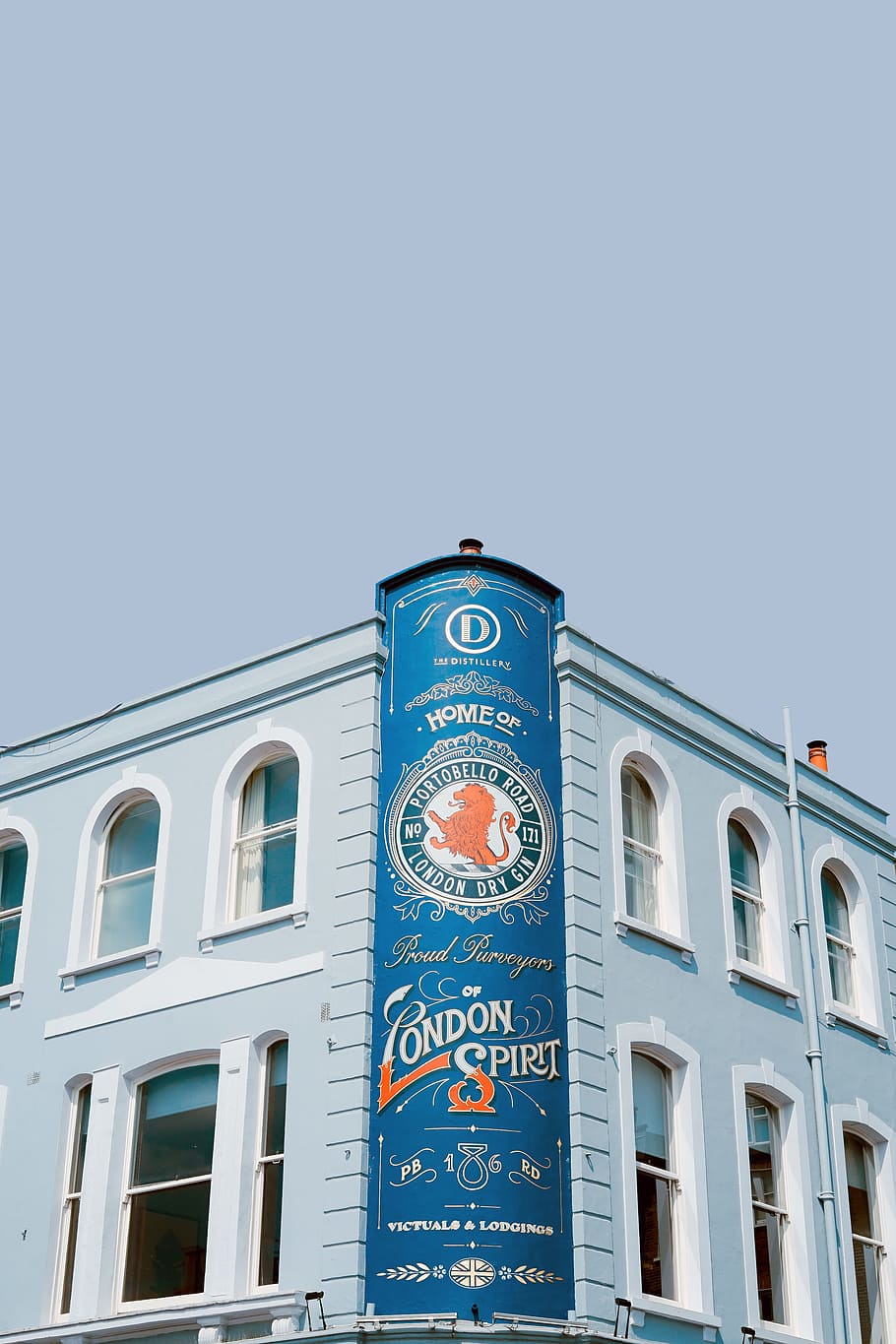 blue Home of Proud of London Spirit banner, building, mural, art