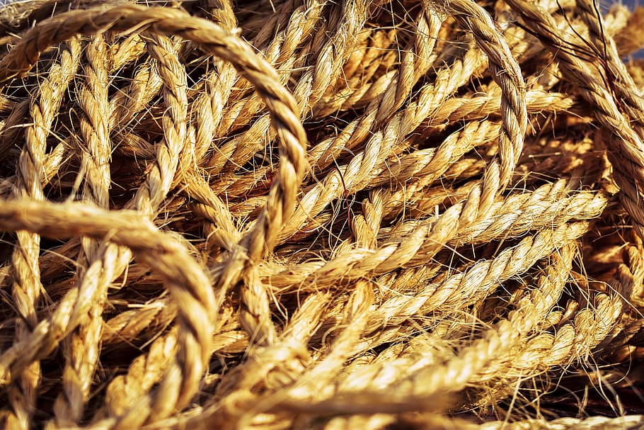 Brown Rope, close-up, backgrounds, crop, full frame, no people HD wallpaper