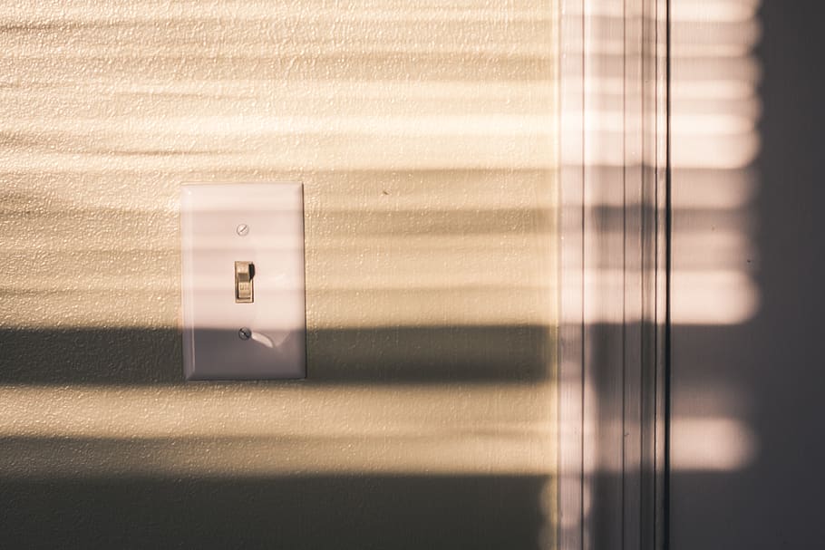 White Wall , Light switch, shadow, indoors, entrance, sunlight HD wallpaper