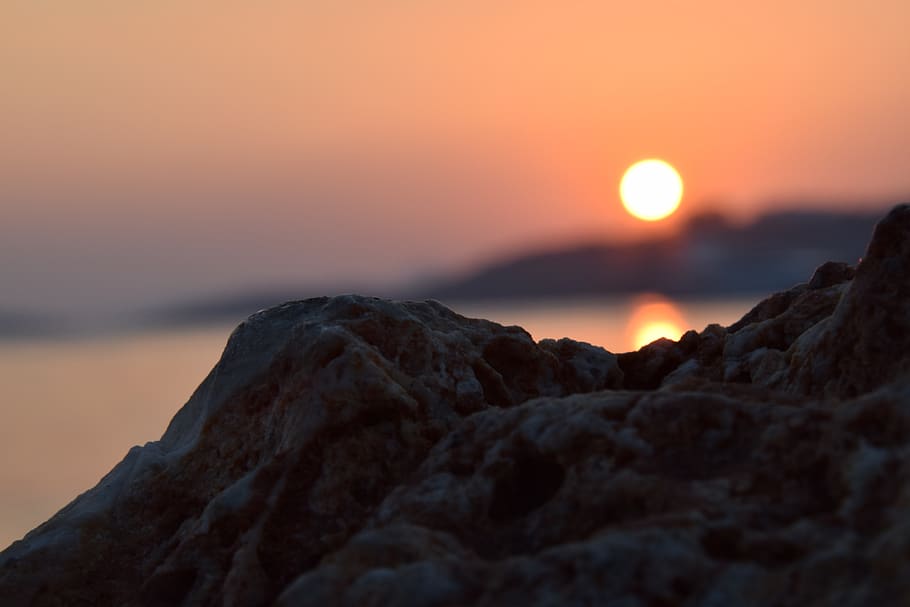 sunset, reflection, summer, color, solar, marine, sky, beauty in nature HD wallpaper